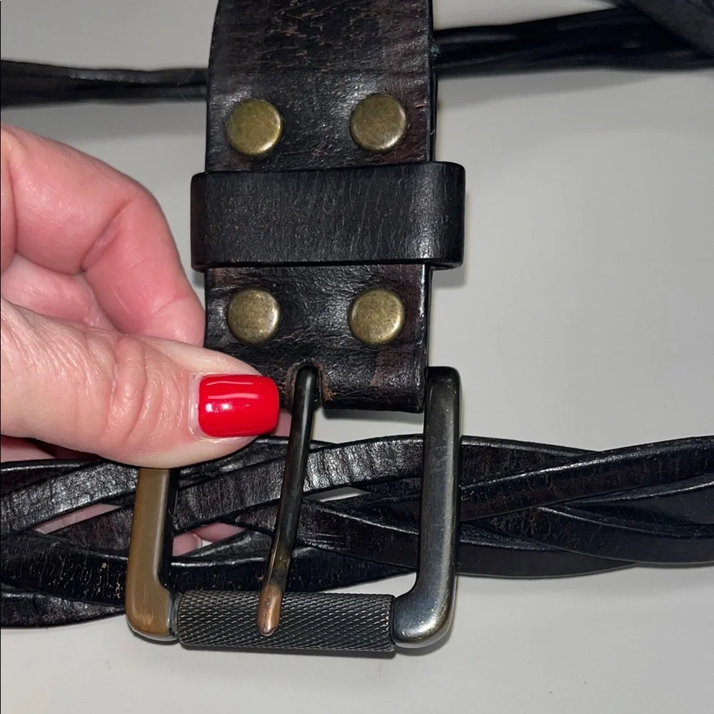 Old Navy Men's Dark Brown Braided Belt Size 38”